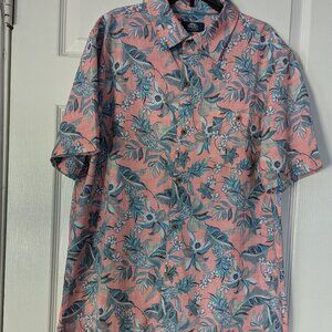 HAWANA JIM FLORAL MENS BUTTON UP SHORT SLEVE SHIRT SIZE M